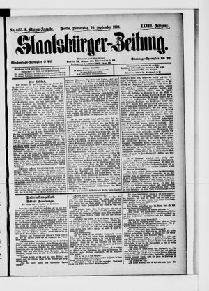 Staatsbürger-Zeitung vom 29.09.1892