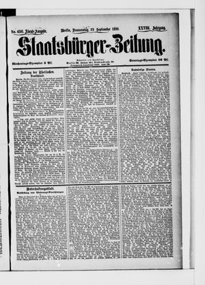Staatsbürger-Zeitung vom 29.09.1892