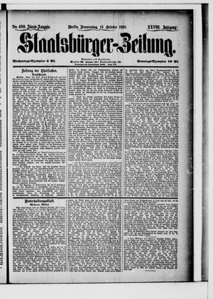 Staatsbürger-Zeitung on Oct 13, 1892