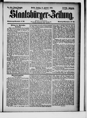 Staatsbürger-Zeitung vom 21.10.1892