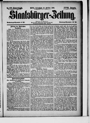 Staatsbürger-Zeitung vom 22.10.1892