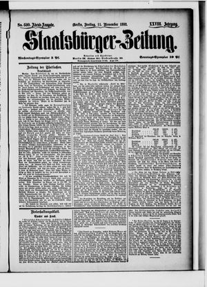 Staatsbürger-Zeitung on Nov 11, 1892