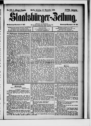 Staatsbürger-Zeitung vom 13.11.1892