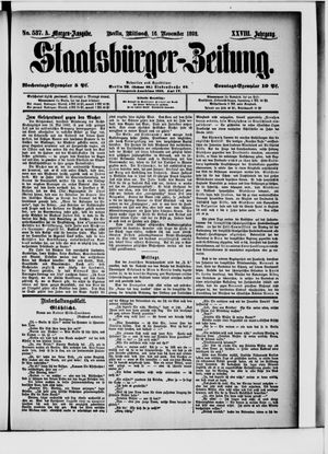 Staatsbürger-Zeitung on Nov 16, 1892