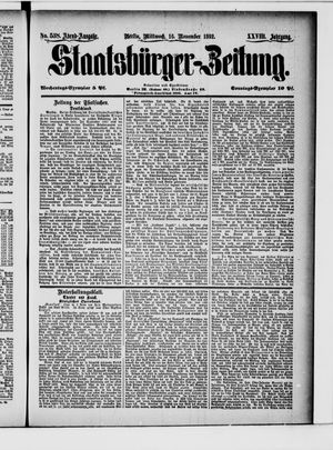 Staatsbürger-Zeitung on Nov 16, 1892