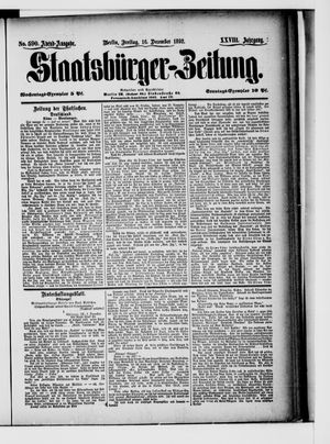 Staatsbürger-Zeitung vom 16.12.1892
