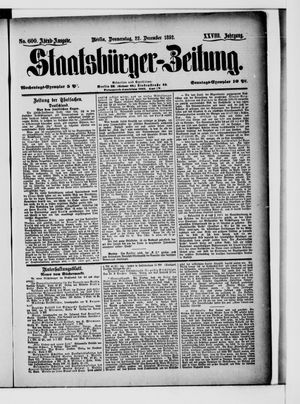 Staatsbürger-Zeitung vom 22.12.1892