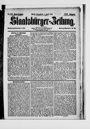 Staatsbürger-Zeitung on Apr 1, 1893
