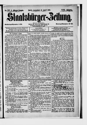 Staatsbürger-Zeitung vom 22.04.1893