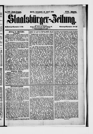 Staatsbürger-Zeitung on Apr 22, 1893