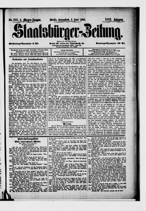 Staatsbürger-Zeitung on Jun 3, 1893