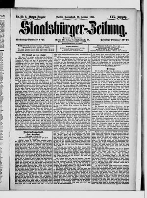 Staatsbürger-Zeitung on Jan 13, 1894