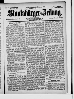 Staatsbürger-Zeitung on Jan 27, 1894