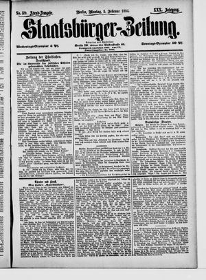 Staatsbürger-Zeitung vom 05.02.1894