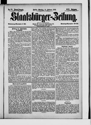 Staatsbürger-Zeitung on Feb 12, 1894