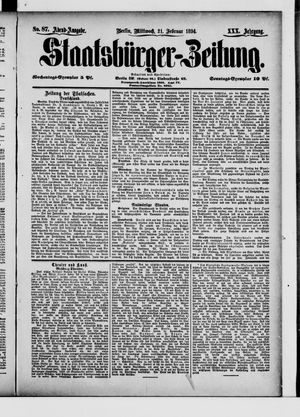 Staatsbürger-Zeitung on Feb 21, 1894