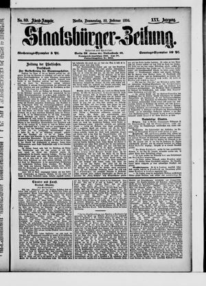 Staatsbürger-Zeitung on Feb 22, 1894