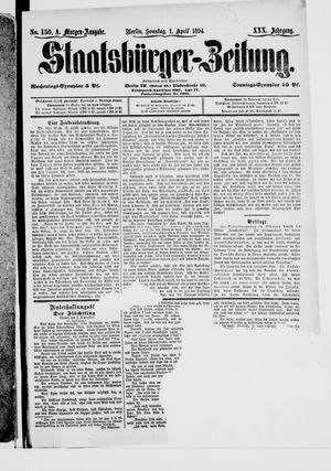Staatsbürger-Zeitung on Apr 1, 1894