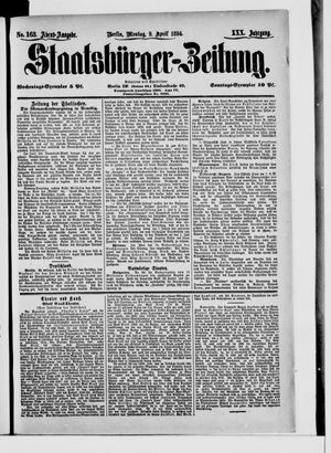 Staatsbürger-Zeitung on Apr 9, 1894
