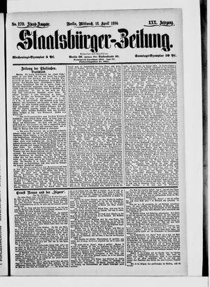 Staatsbürger-Zeitung on Apr 18, 1894