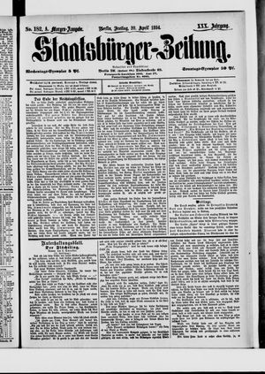 Staatsbürger-Zeitung on Apr 20, 1894