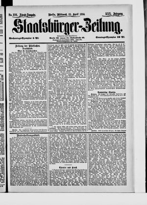 Staatsbürger-Zeitung vom 25.04.1894