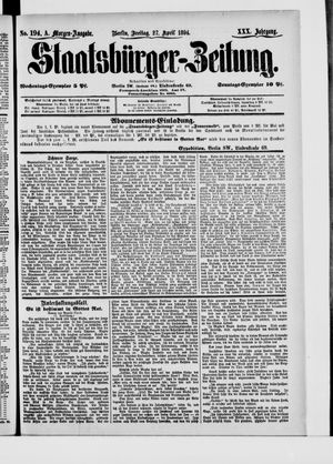 Staatsbürger-Zeitung on Apr 27, 1894