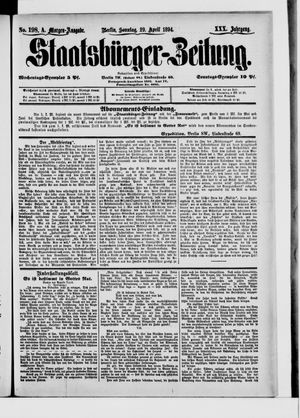 Staatsbürger-Zeitung on Apr 29, 1894