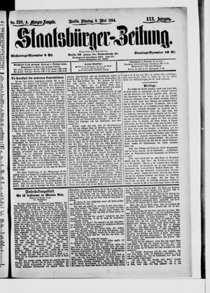 Staatsbürger-Zeitung on May 8, 1894