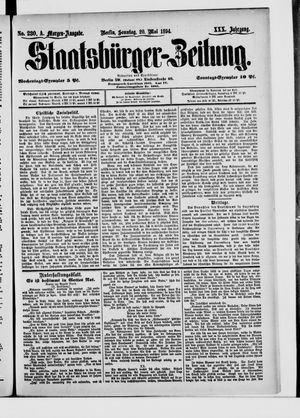 Staatsbürger-Zeitung on May 20, 1894