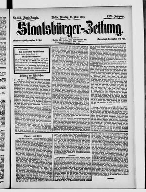 Staatsbürger-Zeitung vom 21.05.1894