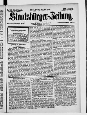 Staatsbürger-Zeitung on May 22, 1894