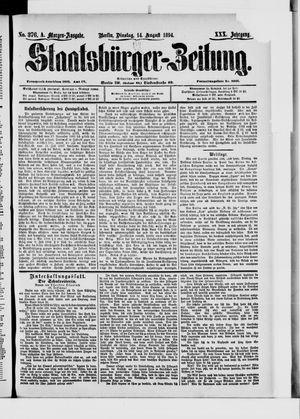 Staatsbürger-Zeitung on Aug 14, 1894