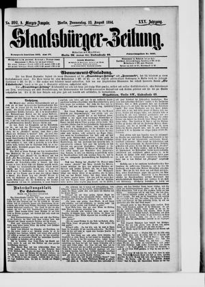 Staatsbürger-Zeitung vom 23.08.1894