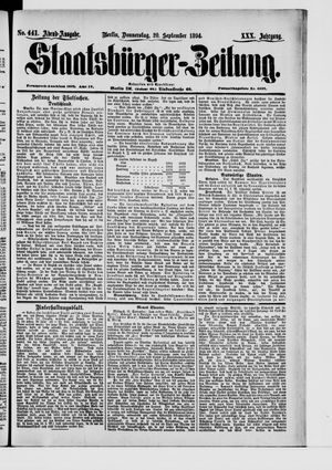 Staatsbürger-Zeitung vom 20.09.1894