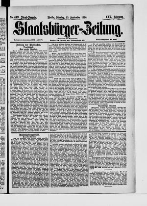 Staatsbürger-Zeitung on Sep 25, 1894