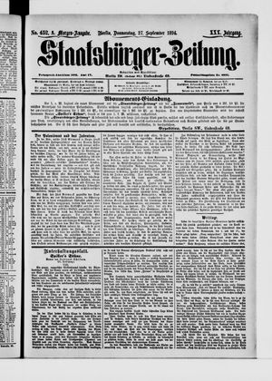 Staatsbürger-Zeitung vom 27.09.1894