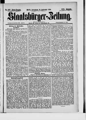 Staatsbürger-Zeitung on Sep 29, 1894