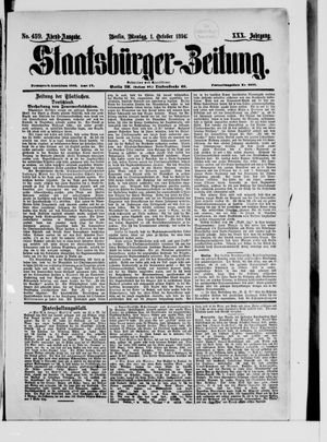 Staatsbürger-Zeitung vom 01.10.1894