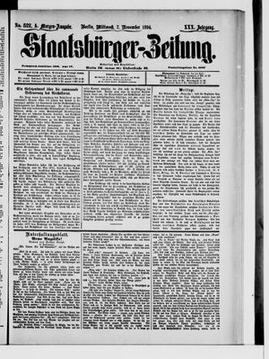 Staatsbürger-Zeitung vom 07.11.1894
