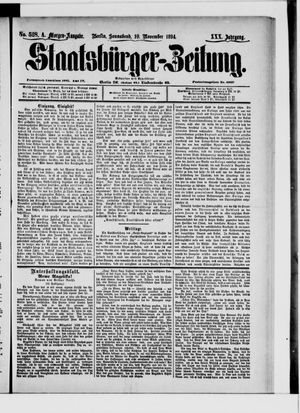 Staatsbürger-Zeitung vom 10.11.1894
