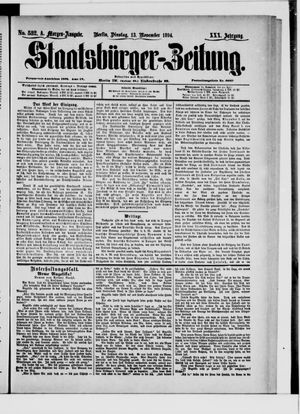 Staatsbürger-Zeitung vom 13.11.1894