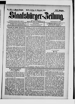 Staatsbürger-Zeitung vom 16.11.1894