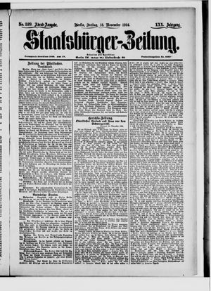 Staatsbürger-Zeitung vom 16.11.1894