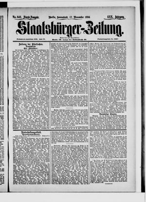 Staatsbürger-Zeitung vom 17.11.1894