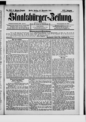Staatsbürger-Zeitung vom 23.11.1894