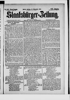 Staatsbürger-Zeitung vom 23.11.1894