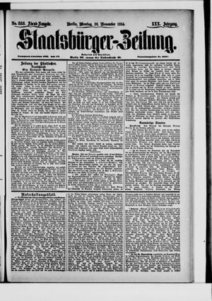 Staatsbürger-Zeitung vom 26.11.1894