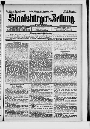 Staatsbürger-Zeitung vom 27.11.1894