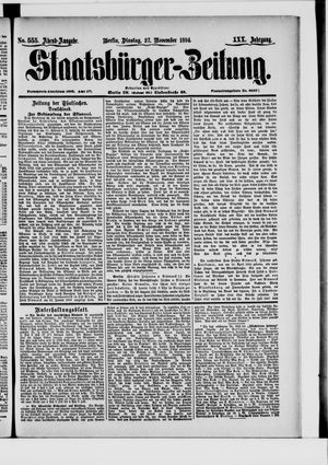 Staatsbürger-Zeitung vom 27.11.1894
